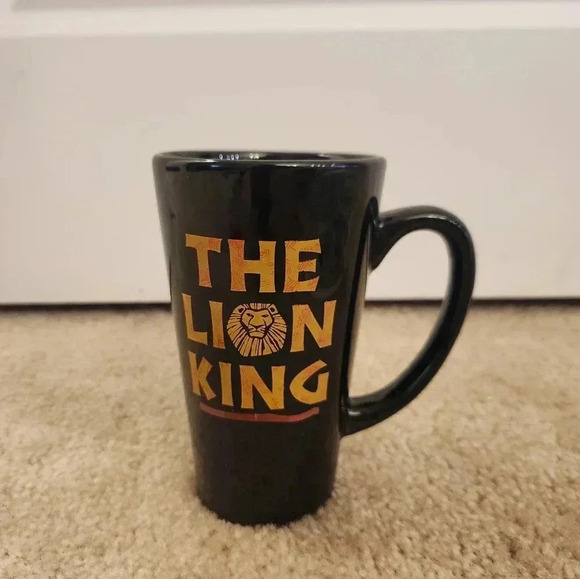 THE LION KING Disney Broadway Musical Tall Black Mug Coffee Cup Collectible 6" - Picture 1 of 5
